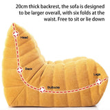 Chaise longue avec tissu en daim doux et compression en éponge complète, canapé de sol confortable pour salon ou chambre à coucher