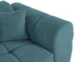 Lisa Design - Ray - canapé Droit 3 Places en Tissu texturé, Bleu grisé
