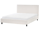 Lit Double en Tissu Beige 160 x 200 cm Confortable et Elégant pour Chambre au Style Moderne ou Scandinave Beliani