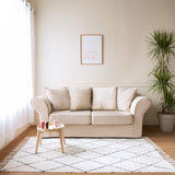 Happy Garden Canapé Oscar en Tissu Beige 3 Places Fixe - Made in France