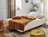 Best Mobilier - Canapé Convertible avec Coffre Cristal en Velours Côtelé - Canapé Lit - Sofa Beige 3 Places - Salon
