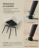 SONGMICS Chaise Salle à Manger, Chaise de Cuisine, Fauteuil en Velours, Rembourrée, avec Accoudoirs, Charge Max. 120 kg, Pieds en Métal, pour Salle à Manger, Beige Cappuccino et Noir d'Encre LDC087W01