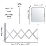 Belle VOIR miroir mural chromé pivotant 360° extensible x3 - 15,5 x 18,5 cm - Miroir de salle de bain rotatif double face acier inoxydable