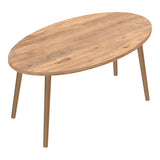 [en.casa] Table Basse Ovale Table de Nuit de Chevet Stylée Panneau de Particules Bois 41 x 90 x 50 cm Naturel