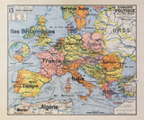 Carte Vidal Lablache N° 13 - EUROPE POLITIQUE - 120 x 100 cm (reproduction ancienne carte scolaire) - Bâche 340 g/m²
