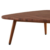Oviala Table Basse Triangulaire en MDF Bois foncé