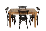 Biscottini Chaises de salle à manger bois massif 90x44x43 cm - Chaise cuisine et salon - Chaises en bois d'extérieur et intérieur - Chaise rustique Cross - Chaise rembourrée en bois vintage