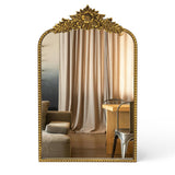 Awhtixbo Miroir Baroque doré Antique 40 x 64(H) cm – Cadre Vintage en Fonte avec Fleurs en résine sculptées à la Main, Miroir Mural incassable pour Salle de Bain, Salon et Chambre à Coucher