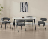 chairus Chaises de Cuisine Lot de 2 en Tissu Chenille Chaise Salle à Manger avec Double Coussin Rembourré Chaise de Salon avec Pieds Métal, Gris