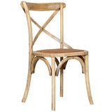 Biscottini Lot de 2 chaises de salle à manger en bois massif - Chaise cuisine et salon en rotin - Chaises d extérieur et intérieur - Chaise en peluche Rustica Cross - Siège rembourré Thonet Vintage