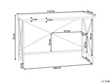 Beliani Bureau Home Office Bois Foncé avec Pieds en Métal Noir 115 x 60 cm Futon