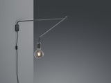 Trio Leuchten Applique murale Line 200200132 en métal noir mat avec 1 ampoule E27