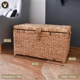 VIVANNO Coffre à linge Coffre en jacinthe d'eau Lea Marron 84 cm