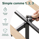Zinus Maya Sommier 160x200 cm avec Lattes en Bois - Hauteur 30 cm - Tête & Cadre de Lit Double Tapissier - Montage Facile - Gris Foncé