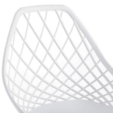 Set de 2 Chaises Designs Chaise de Salle à Manger Siège en Plastique Pieds en Métal Effet Hêtre Couleur Blanche et Effet Hêtre 83 cm
