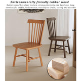NCLOYN Chaises de Salle à Manger Windsor, Chaise de Cuisine en Bois Massif avec Dossier à Barreaux, Chaise de Ferme en Chêne pour Salle à Manger, Cuisine, Restaurant(4 Pack, Walnut)