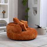 KOMHTOM Gros Pouf Canapé, Pouf Fauteuil Canapé pour Les Paresseux, avec 3 Coussins, sans Installation, Idéal pour Chambre, Salon ou cinéma Maison (Orange)