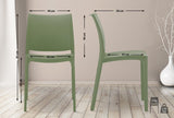 Chaise D'Extérieur Empilable Maya en Plastique I Chaise De Balcon Résistante Aux UV I Siege De Terrasse Hydrofuge, Couleur:Olive
