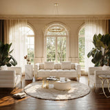 Homary Canapé 3 Places Bouclé Blanc, 200 cm, Assise Profonde pour Salon