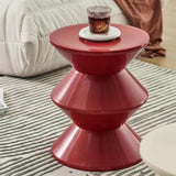 Petite table d'appoint ronde en plastique moderne et légère pour salon et chambre à coucher, design unique, table basse fonctionnelle (rouge)