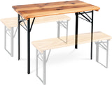 Stagecaptain BBT-117 Hirschgarten Table de Jardin 117 cm - Table de Brasserie Robuste et Courte (117 cm de Long) - Surface laquée - Pliable - Facile à Ranger et à Transporter