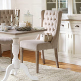 Loberon Sudbury Chaise - Housse Durable de Grande qualité - Style Vintage grâce au matelassage Chesterfield, crème