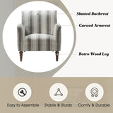 HULALA HOME Fauteuil, Fauteuil, Chaise rembourrée Confortable avec Pieds en Bois Massif, Chaise Longue pour Salon et Chambre à Coucher (Grey)