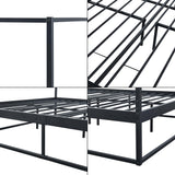 [en.casa] Cadre de Lit à Baldaquin avec Sommier à Lattes Lit Double Adulte Cadre à Lattes sur Pied Design Élégant Stable Capacité de Charge 200 kg Chambre à Coucher Métal 160 x 200 cm Noir