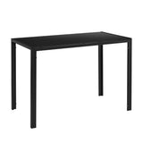 Table de Salle à Manger Design Meuble Minimaliste pour Cuisine Salon Plateau en Verre Pieds en Acier 105 x 60 x 75 cm Noir
