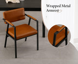 chairus Chaise de Cuisine Lot de 2 Chaise Salle à Manger en Cuir PU Fauteuil Salon Moderne Chaise de Salon avec Accoudoirs, Marron