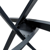 GOLDFAN Table à Manger en Verre Table Ronde Salle à Manger avec Pieds en Métal de Cuisine 80 cm, Noir