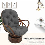 Chaise à bascule pivotante solide avec coussin ultra doux pour meubles de jardin et de terrasse en rotin avec tapis épais lavable vert