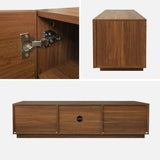 sweeek - Meuble TV décor Bois 3 Portes Noyer 180cm L 180 x P 43 x H 45cm - Kuba