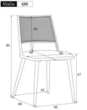 Merax Lot de 2 Chaises de Salle à Manger, Chaises de Cuisine avec Siège en Polyuréthane et Dossier en Rotin, Chaise Rembourrée pour Salle à Manger, Salon et Chambre à Coucher, Pieds en Métal, Beige