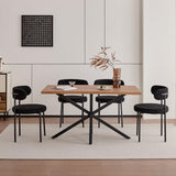 JZGORC Lot de 2 Chaises de Salle à Manger, Chaise Rembourrée en Velours Teddy, Convient pour Salle à Manger, Salon, Chambre, Salle de Conférence - Noir