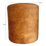 Meubletmoi Pouf/Repose-Pieds Rond D. 32 cm en Tissu Velours Jaune Moutarde – élégant et Compact – Joel