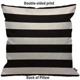 HGOD DESIGNS Housses de Coussin Noir Blanc Rayé Taies d'oreillers Maison Décoration Pour Hommes Femmes Garçon Fille Chambre Salon Canapé Voiture Coussins Oreillers 45 x 45 cm