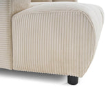 Lisa Design - Canapé Double Méridienne Garance en Velours Côtelé - Sofa Beige 3 Places - Salon