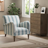 HULALA HOME Fauteuil, Fauteuil, Chaise rembourrée Confortable avec Pieds en Bois Massif, Chaise Longue pour Salon et Chambre à Coucher (Blue)