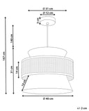 Beliani Lampe à Suspension Lumière Douce Abat-Jour en Coton Rotin Naturel et Vert Luyano