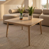 Furnhouse Ibbe Design - Table basse carrée naturelle - 90 x 90 cm - En bois massif de chêne - Design scandinave - Pour salon