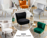 chairus Chaise de Salon en Velours Fauteuil de Chambre Comfortable Chaise Rembourrée Canapé 1 Place (Noir- 1 Piece)