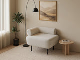 Vente-unique - Fauteuil en Tissu Bouclette Blanc cassé DORIGO