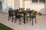 SIEDITI FUORI E DENTRO Chaises en résine avec Fibre de Verre empilables pour intérieur/Cuisine/Salle à Manger et extérieur/Jardin Anna (4 Chaises, Noir)