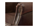 Vente-unique - Fauteuil Club 100% Cuir Vieilli ENGUERRAND Marron