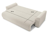 BAÏTA Canapé Droit Convertible Nova 3 Places en Velours côtelé Beige