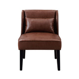 Teamson Home Fauteuil Chaise de Repos Lecture Relaxation Moderne en Faux Cuir Brun avec Coussins Versanora Marc VNF-00087-EU