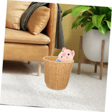 IMIKEYA Poubelle tissée corbeille de rangement Panier de rangement en rotin corbeille à papier en osier panier de fleurs tressé bacs de rangement panier de bureau panier tressé