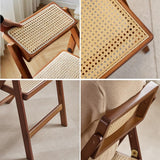 Mgchowue Lot de 2 Chaise Pliante en Rotin, Rétro Dossier Chaise de Loisirs en Bois Massif, Simple Chaise de Salle À Manger pour Salle À Manger Salon Jardin (Color : 1pcs)
