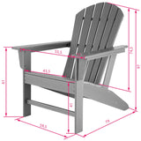 TecTake 800814 Chaise de Jardin Extérieur Design Adirondack Forme Ergonomique Résistant aux Intempéries Charge Max. 120 Kg – Diverses Couleurs (Gris-Gris)